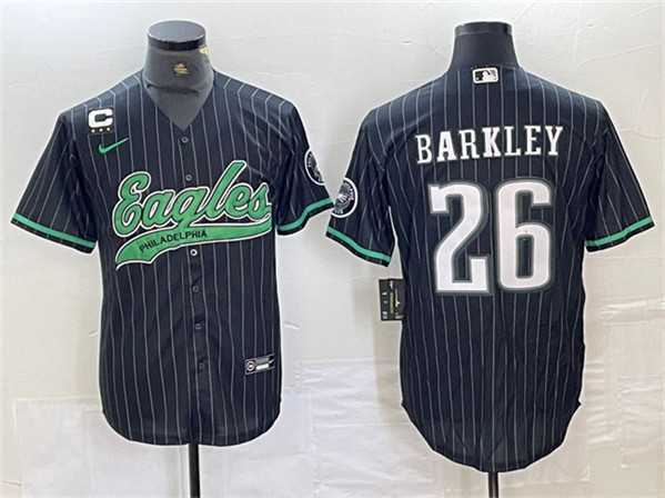 Men's Philadelphia Eagles #26 Saquon Barkley Black With 3-star C Patch Cool Base Baseball Stitched Jerseys,We sell and wholesale Men's Philadelphia Eagles #26 Saquon Barkley Black With 3-star C Patch Cool Base Baseball Stitched Jerseys on line form chian!